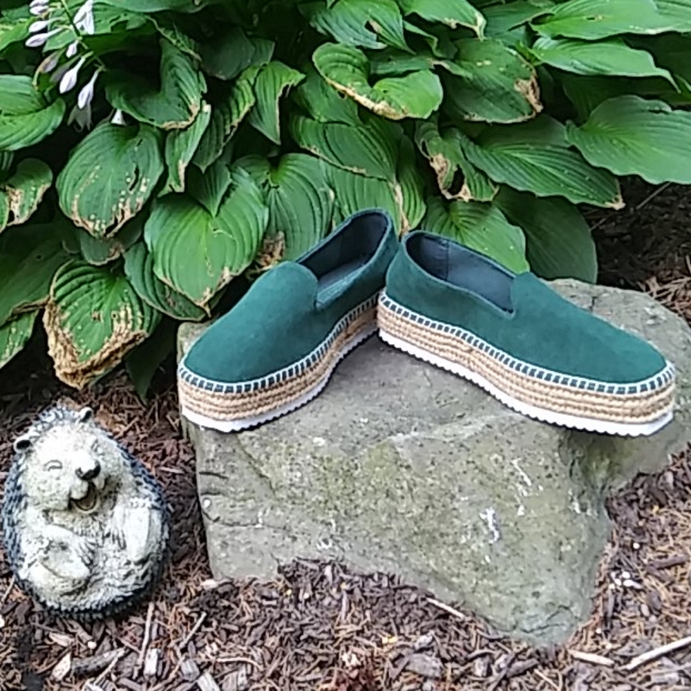 NEW ASOS Jenna Suede Flatform Espadrilles